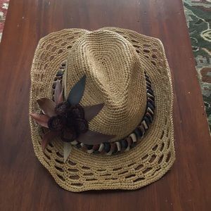 Hat. Cowboy style. Wire rim. Artist made details